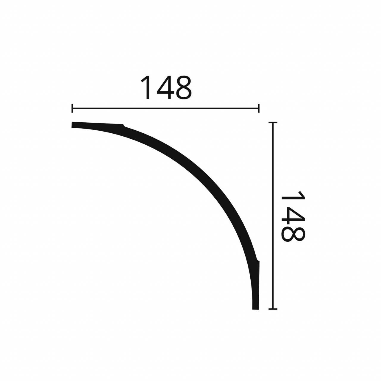 NMC Stuckleiste "Omsk" | AD24 ARSTYL® Deckenleiste | 150 X 150 X 2000 Mm | Polyurethan | Weiß 4 NMC Stuckleiste "Omsk" | AD24 ARSTYL® Deckenleiste | 150 X 150 X 2000 Mm | Polyurethan | Weiß – Bild 2