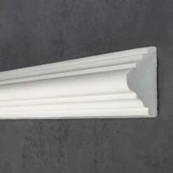 PROVISTON | Zierleiste Flensburg | Gips | 29 X 55 X 910 Mm | Wandleiste | Weiß