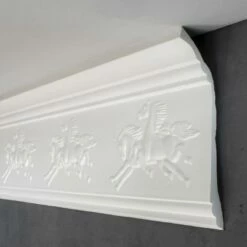 PROVISTON | Gipsleiste Kassel | Echter Gipsstuck | 80 X 130 X 1200 Mm | Stuckleisten Aus Gips