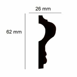 Elite Decor | Stuckleiste CR889 | Polystyrol | 26 X 62 X 2000 Mm | Weiß | Styropor Zierleiste -Profistuck Verkäufe CR889 Skizze 1280x1280