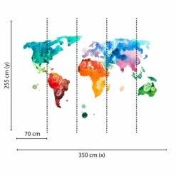 A.S. Creation | Designwalls | DD118696 | Fototapete | Vlies | 350 X 255 Cm | Weltkarte | Bunt -Profistuck Verkäufe DD118696 1 1280x1280