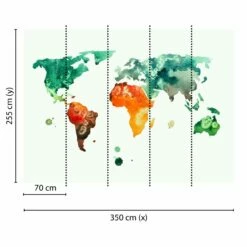 A.S. Creation | Designwalls | DD118700 | Fototapete | Vlies | 350 X 255 Cm | Weltkarte | Bunt -Profistuck Verkäufe DD118700 1 1280x1280
