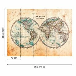 A.S. Creation | Designwalls | DD118702 | Fototapete | Vlies | 350 X 255 Cm | Weltkarte | Beige -Profistuck Verkäufe DD118702 1 1280x1280