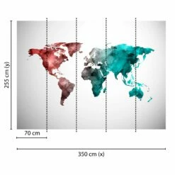 A.S. Creation | Designwalls | DD118708 | Fototapete | Vlies | 350 X 255 Cm | Weltkarte | Bunt -Profistuck Verkäufe DD118708 1 1280x1280