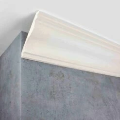 PROVISTON | Gipsleiste "ES-15" | Echter Gipsstuck | 115 X 115 X 1200 Mm | Stuckleiste Aus Gips