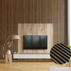 Mardom | Akustik 3D Wandpaneel "0048" | H: 2700 Mm X B: 120 Mm | Eiche Dunkel | Modern