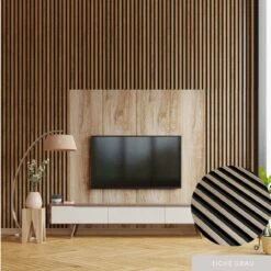 Mardom | Akustik 3D Wandpaneel "0047" | H: 2700 Mm X B: 120 Mm | Eiche Grau | Modern