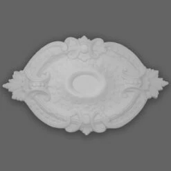 PROVISTON | Gips Rosette Bolton | Echter Gipsstuck | 69x42cm | Stuckrosette
