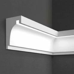 Elite Decor | Fassadenprofil "KC301" | Fassadenstuck Mit LED | 120 X 190 X 2000 Mm | Unbeschichtet