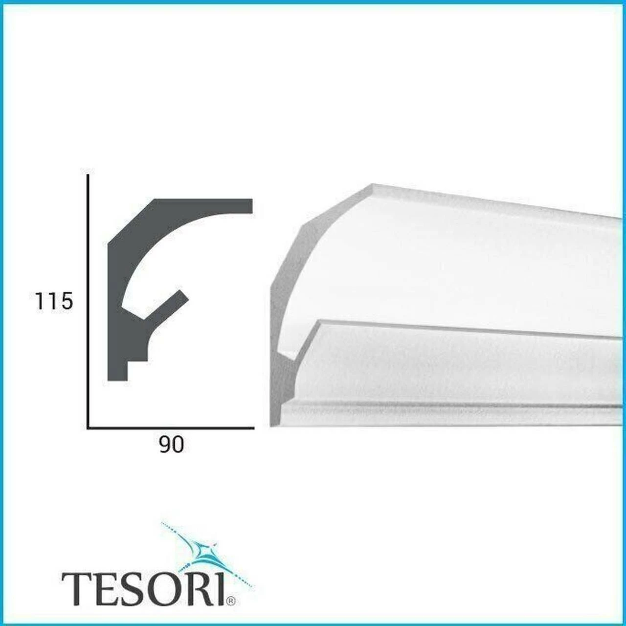 Elite Decor Lichtleiste KD201| Polystyrol 115 X 90 X 1150 Mm Weiß Styropor Deckenleiste 5 Elite Decor Lichtleiste KD201| Polystyrol 115 X 90 X 1150 Mm Weiß Styropor Deckenleiste – Bild 3