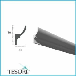 Elite Decor | Innenwinkel "KF701" | Polyurethan | 40 X 70 X 200 Mm | Weiß | Stuckleisten Winkel -Profistuck Verkäufe KF701 Quer 1280x1280 2