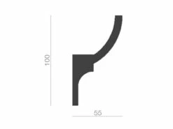 Elite Decor Lichtleiste KF712| Polystyrol 100 X 55 X 2000 Mm Weiß Styropor Zierleiste -Profistuck Verkäufe KF712 Quer 1280x1280