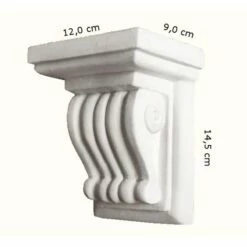 PROVISTON | Gipskonsole Winnipeg | Echter Gipsstuck | 120 X 145 Mm | Konsole Aus Gipsstuck