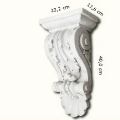 PROVISTON | Gipskonsole Victoria | Echter Gipsstuck | 222 X 400 Mm | Konsole Aus Gipsstuck