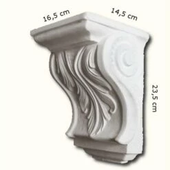 PROVISTON | Gipskonsole Kingston | Echter Gipsstuck | 165 X 235 Mm | Konsole Aus Gipsstuck