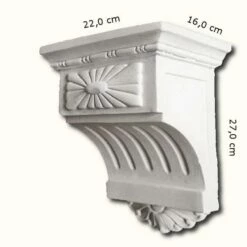 PROVISTON | Gipskonsole Brantford | Echter Gipsstuck | 220 X 270 Mm | Konsole Aus Gipsstuck