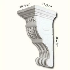 PROVISTON | Gipskonsole Lethbridge | Echter Gipsstuck | 204 X 380 Mm | Konsole Aus Gipsstuck -Profistuck Verkäufe KON020A 2 1280x1280