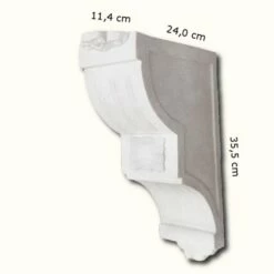 PROVISTON | Gipskonsole Fredericton | Echter Gipsstuck | 114 X 355 Mm | Konsole Aus Gipsstuck