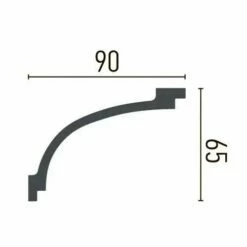 Elite Decor | Innenwinkel "P893" | Polyurethan | 65 X 90 X 200 Mm | Weiß | Stuckleisten Winkel -Profistuck Verkäufe LEI1175 Querschnitt 2 1280x1280 2