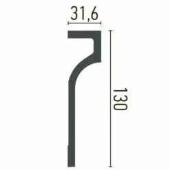 Elite Decor | Außenwinkel "P895" | Polyurethan | 31.6 X 130 X 200 Mm | Weiß | Stuckleisten Winkel -Profistuck Verkäufe LEI1176 Querschnitt 1280x1280 2