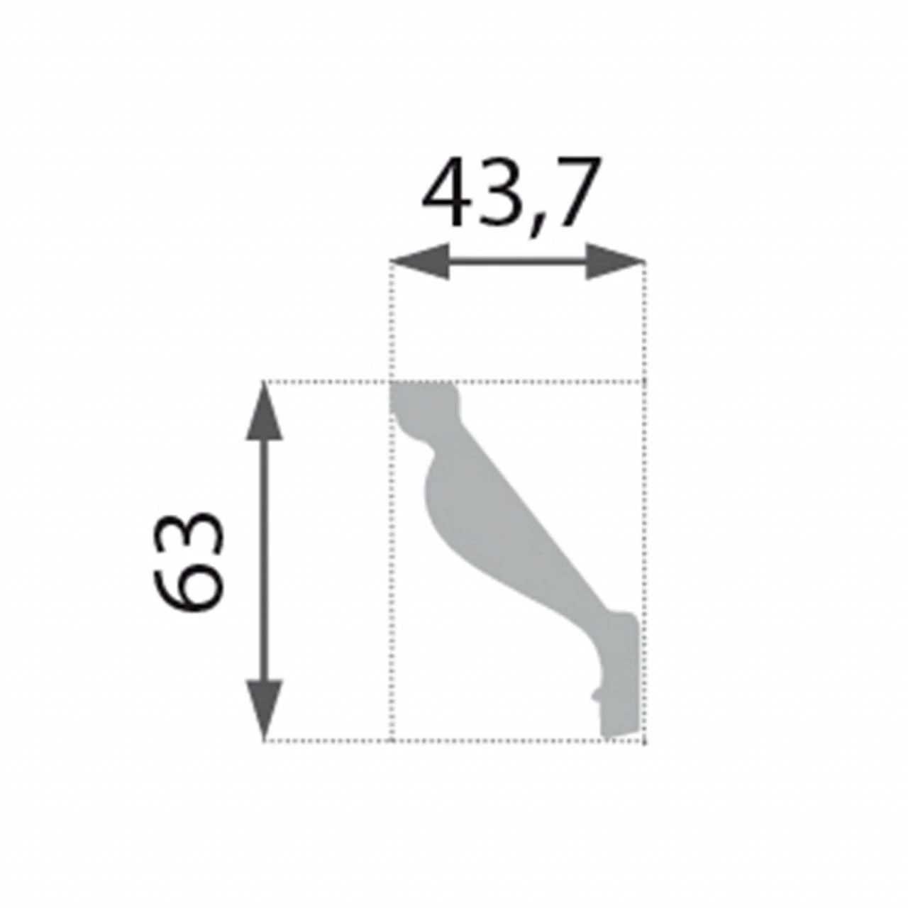 Marbet | Stuckleiste "B-16" | Styropor Deckenleiste | 43 X 63 X 2000 Mm | Polystyrol Leiste | Weiß 4 Marbet | Stuckleiste "B-16" | Styropor Deckenleiste | 43 X 63 X 2000 Mm | Polystyrol Leiste | Weiß – Bild 2