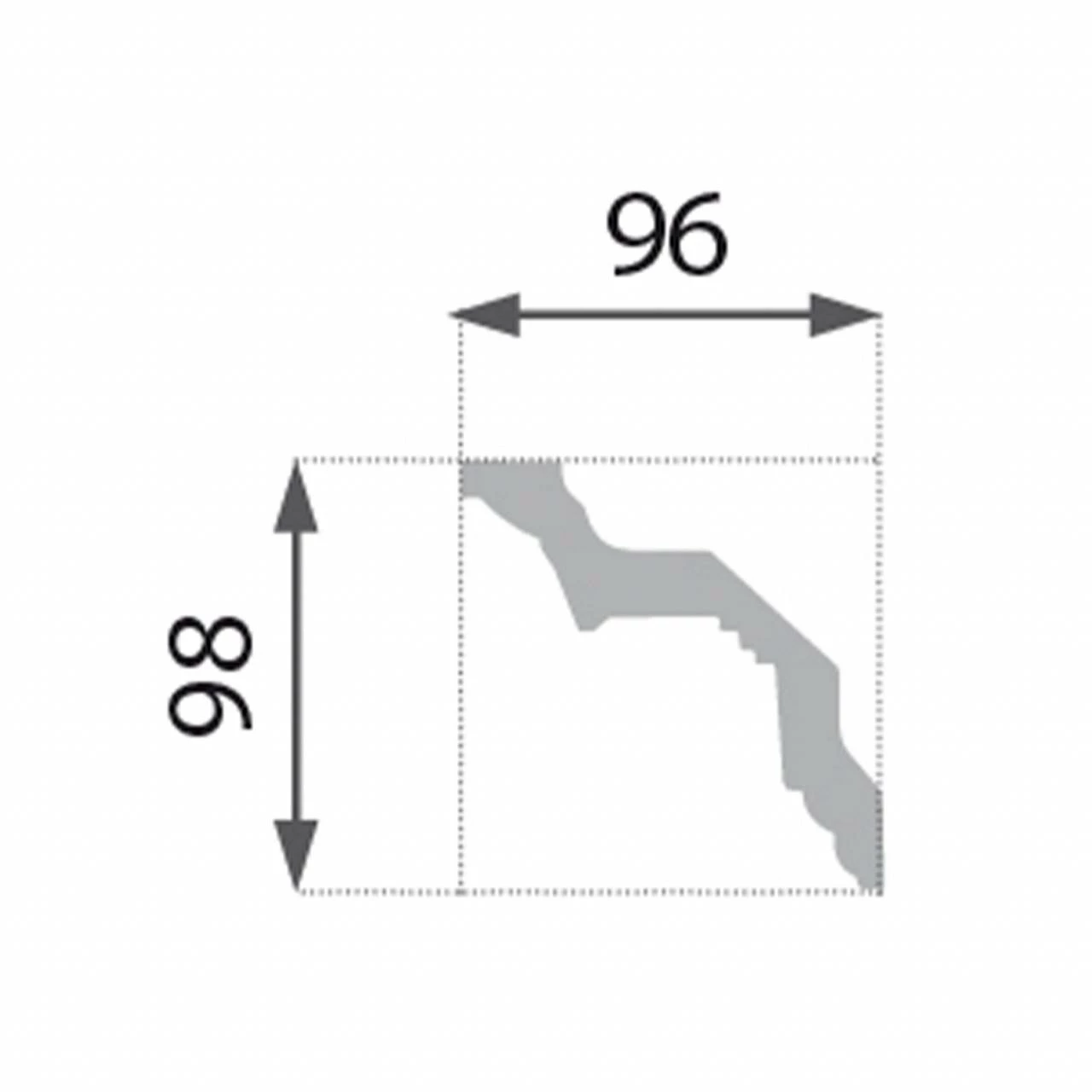 Marbet | Stuckleiste "B-22" | Styropor Deckenleiste | 96 X 98 X 2000 Mm | Polystyrol Leiste | Weiß 4 Marbet | Stuckleiste "B-22" | Styropor Deckenleiste | 96 X 98 X 2000 Mm | Polystyrol Leiste | Weiß – Bild 2