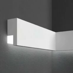 Elite Decor | Fassadenprofil "MC301" | Fassadenstuck Mit LED | 30 X 65 X 2000 Mm | Unbeschichtet