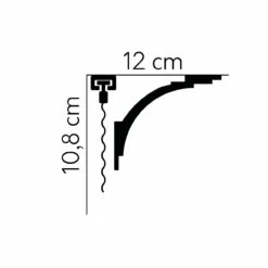 Mardom Deckenleiste MD105 Polyforce 120 X 108 X 2000 Mm Weiß Stuckleiste Lichtleiste -Profistuck Verkäufe MD105T 02 1280x1280
