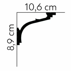 Mardom Deckenleiste MD110 Polyforce 106 X 89 X 2000 Mm Weiß Vorhangleiste Lichtleiste -Profistuck Verkäufe MD110 04 1280x1280