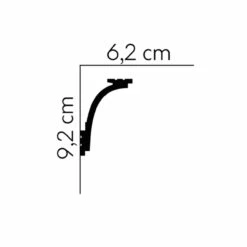 PROVISTON | Stuckleiste "NE111" | 62 X 92 X 2000 Mm | Weiß | Deckenleiste | Wohndekoration -Profistuck Verkäufe MD111 Skizze 1280x1280