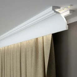 PROVISTON | Vorhangleiste "NE161" | 92 X 83 X 2000 Mm | Weiß | Stuckleiste | Deckenleiste | Modern -Profistuck Verkäufe MD161 4 1280x1280