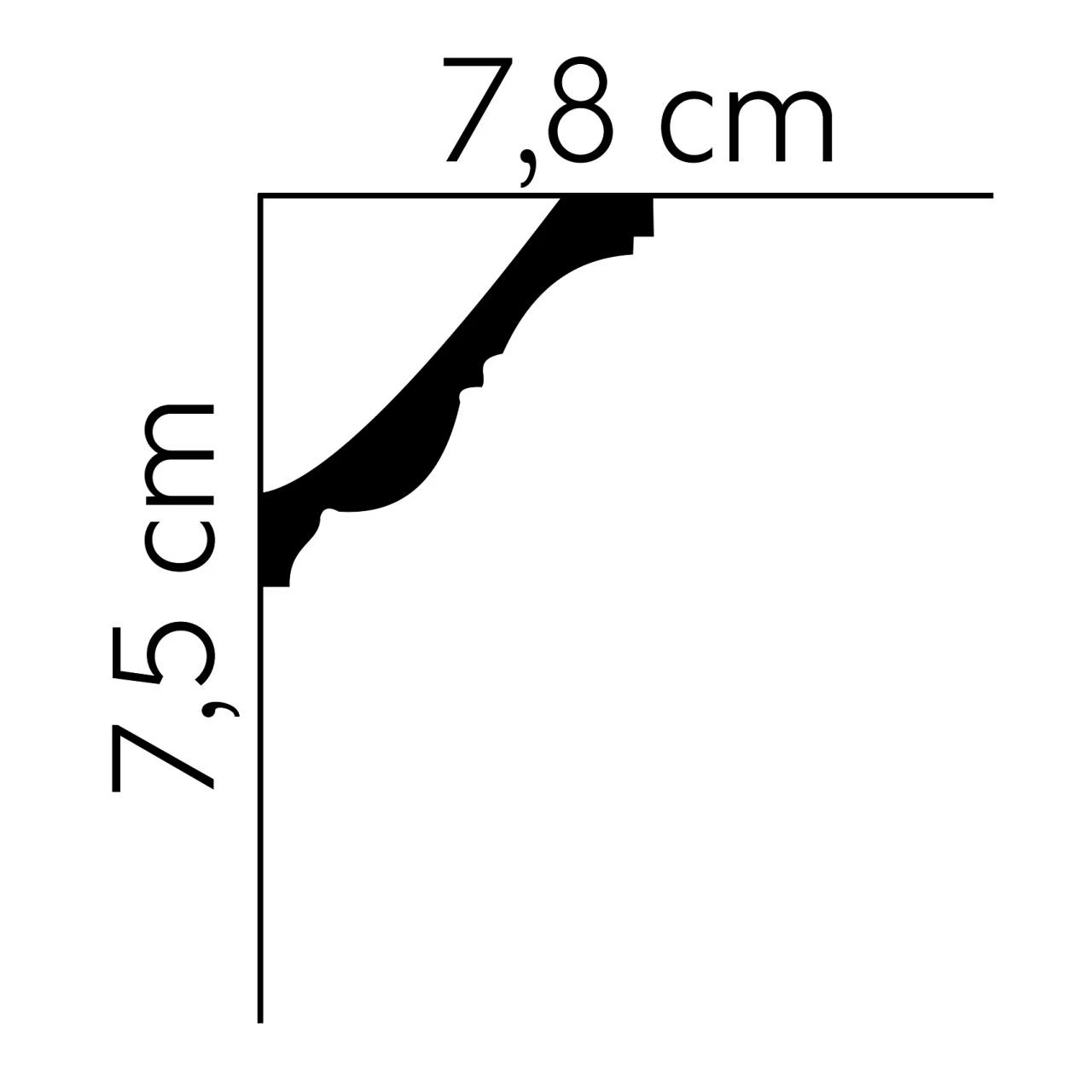 Mardom Deckenleiste MDA008 Profoam 78 X 75 X 2000 Mm Weiß Stuckleiste 4 Mardom Deckenleiste MDA008 Profoam 78 X 75 X 2000 Mm Weiß Stuckleiste – Bild 2