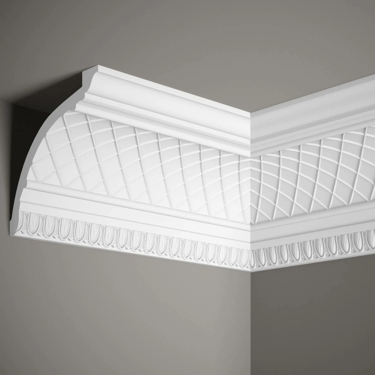 Mardom Deckenleiste MDA401 Profoam 165 X 145 X 2000 Mm Weiß Stuckleiste Hohlkehle Mit Rautenmuster 3 Mardom Deckenleiste MDA401 Profoam 165 X 145 X 2000 Mm Weiß Stuckleiste Hohlkehle Mit Rautenmuster