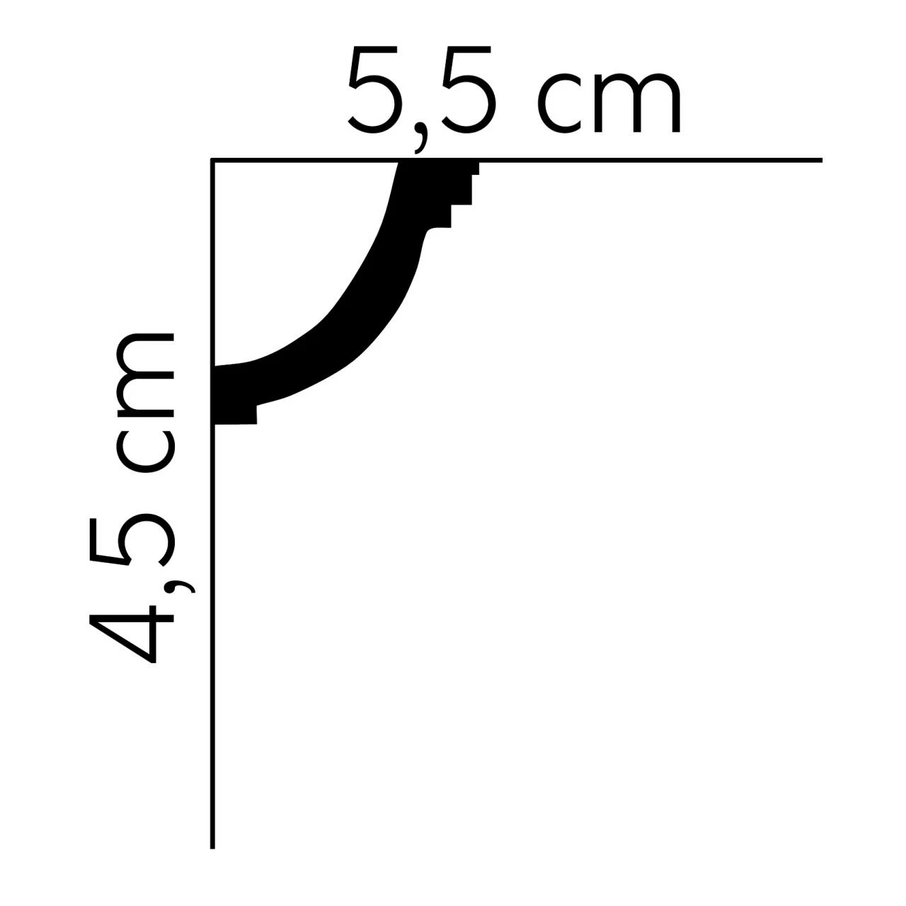 Mardom Deckenleiste MDB063 Profoam 55 X 45 X 2000 Mm Weiß Stuckleiste 4 Mardom Deckenleiste MDB063 Profoam 55 X 45 X 2000 Mm Weiß Stuckleiste – Bild 2