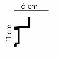 Mardom Deckenleiste MDB115 Profoam 60 X 110 X 2000 Mm Weiß Kantige Stuckleiste -Profistuck Verkäufe MDB115 02 1280x1280