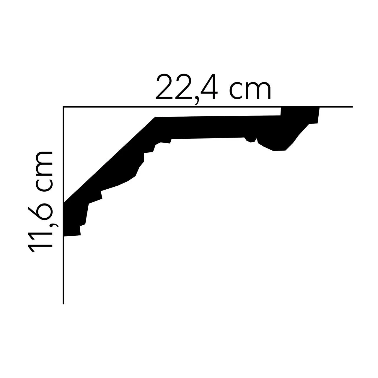 Mardom Deckenleiste MDB121 Profoam 224 X 116 X 2000 Mm Weiß Breite Stuckleiste 4 Mardom Deckenleiste MDB121 Profoam 224 X 116 X 2000 Mm Weiß Breite Stuckleiste – Bild 2