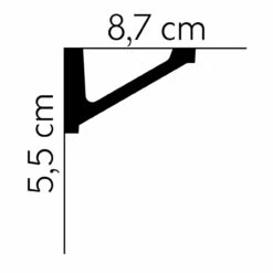 Mardom Deckenleiste MDB132 Profoam 87 X 55 X 2000 Mm Weiß Stuckleiste Schräg -Profistuck Verkäufe MDB132 02 1280x1280