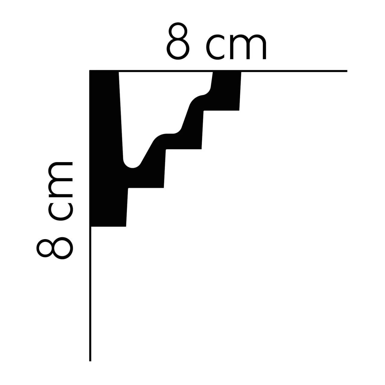 Mardom Deckenleiste MDB134 Profoam 80 X 80 X 2000 Mm Weiß Stuckleiste Kantig 4 Mardom Deckenleiste MDB134 Profoam 80 X 80 X 2000 Mm Weiß Stuckleiste Kantig – Bild 2