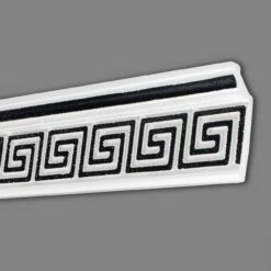 Marbet | Stuckleiste "B-21" | Styropor Deckenleiste | 28 X 73 X 2000 Mm | Polystyrol | Schwarz