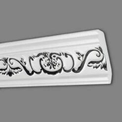 Marbet | Stuckleiste "B-26" | Styropor Deckenleiste | 53 X 88 X 2000 Mm | Polystyrol Leiste |Schwarz