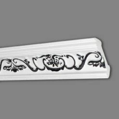 Marbet | Stuckleiste "B-6" | Styropor Deckenleiste | 53 X 53 X 2000 Mm | Polystyrol Leiste | Schwarz