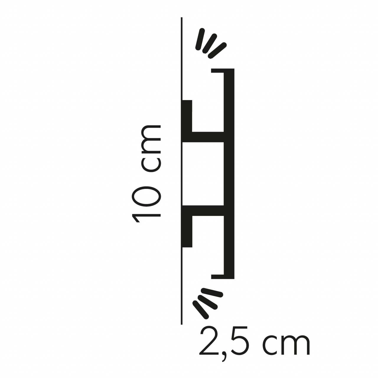 Mardom | Zierleiste "QL017" | PolyForce | 25 X 100 X 2000 Mm | Weiß | Wandleiste | Lichtleiste 4 Mardom | Zierleiste "QL017" | PolyForce | 25 X 100 X 2000 Mm | Weiß | Wandleiste | Lichtleiste – Bild 2