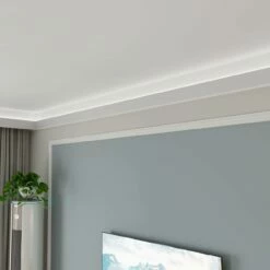 PROVISTON Licht Stuckleiste Kunststoff Weiß | 38 X 70 X 2000 Mm Moderne Lichtleiste Für Die Decke 18 PROVISTON Licht Stuckleiste Kunststoff Weiß | 38 X 70 X 2000 Mm Moderne Lichtleiste Für Die Decke -Profistuck Verkäufe Muster C Lichtstuckleiste JX321 4 1280x1280