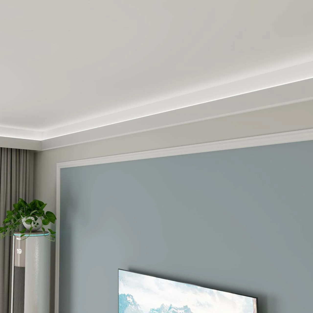 PROVISTON Licht Stuckleiste Kunststoff Weiß | 38 X 70 X 2000 Mm Moderne Lichtleiste Für Die Decke 10 PROVISTON Licht Stuckleiste Kunststoff Weiß | 38 X 70 X 2000 Mm Moderne Lichtleiste Für Die Decke – Bild 8