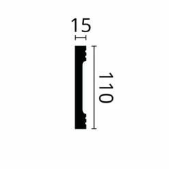 NMC | Zierleiste | FD2S WALLSTYL® | Polystyrol | 110 X 15 X 2000 Mm | Weiß | Wandleiste 5 NMC | Zierleiste | FD2S WALLSTYL® | Polystyrol | 110 X 15 X 2000 Mm | Weiß | Wandleiste -Profistuck Verkäufe NMC 02 wallstyl fd2s Skizze 1280x1280
