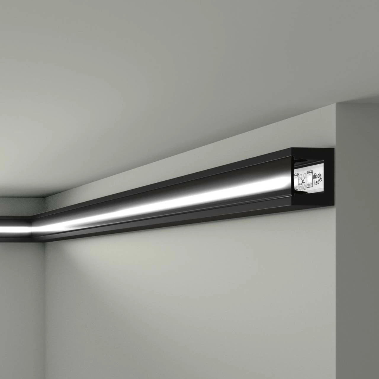 NMC | Lichtleiste | IL12 WALLSTYL® | Polystyrol | 20 X 25 X 2000 Mm | Schwarz | Zierleiste 3 NMC | Lichtleiste | IL12 WALLSTYL® | Polystyrol | 20 X 25 X 2000 Mm | Schwarz | Zierleiste