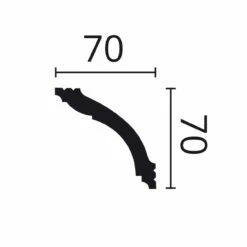 NMC | Stuckleiste | WT15 WALLSTYL® | Polystyrol | 70 X 70 X 2000 Mm | Weiß | Deckenleiste -Profistuck Verkäufe NMC WT15 Skizze 1280x1280