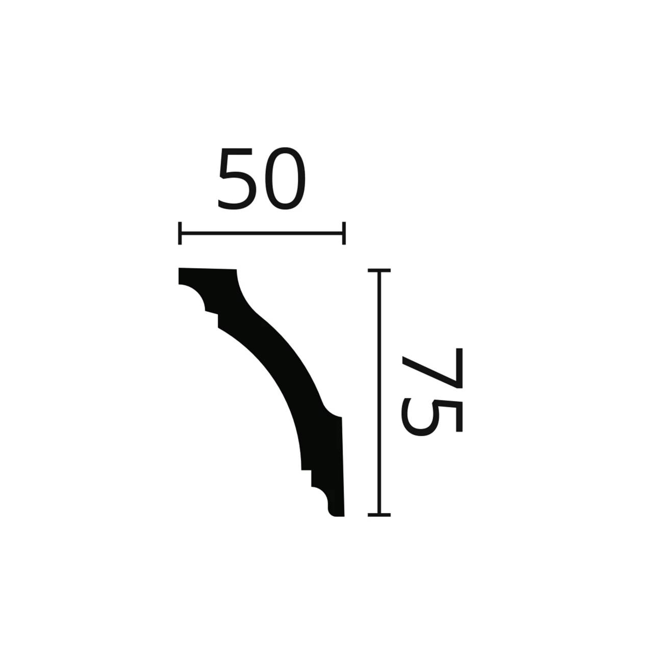 NMC Stuckleiste "Pila" GK NOMASTYL Polystyrol 50 X 75 X 2000 Mm Weiß Deckenleiste 4 NMC Stuckleiste "Pila" GK NOMASTYL Polystyrol 50 X 75 X 2000 Mm Weiß Deckenleiste – Bild 2