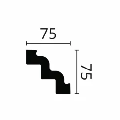NMC | Stuckleiste | ST3 NOMASTYL | 75 X 75 X 2000 Mm | Polystyrol | Weiß | Deckenleiste -Profistuck Verkäufe NOMASTYL ST3 2 1280x1280