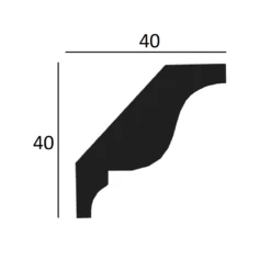 Elite Decor Stuckleiste P824| Polyurethan 40 X 40 X 2000 Mm Styropor Deckenleiste Weiß -Profistuck Verkäufe P824 Querschnitt 1280x1280